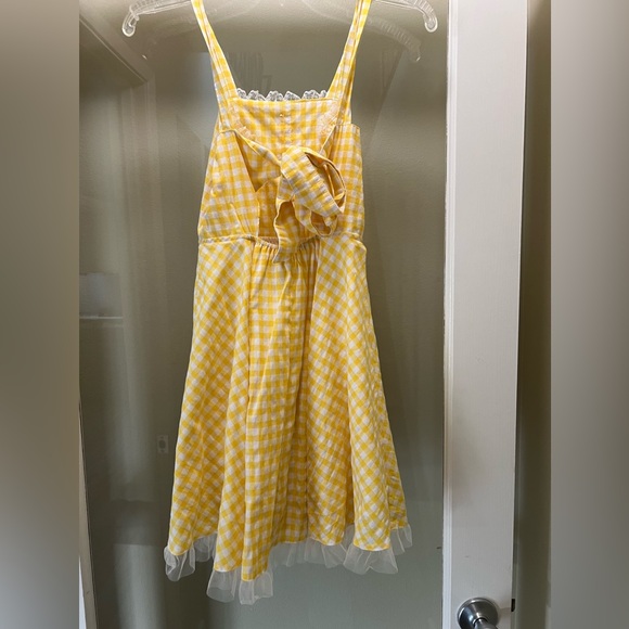 Yurmining checkered, yellow and white dress, size 12-14 - Picture 2 of 3